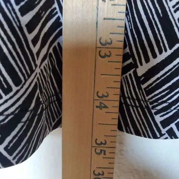 Karen Kane Dress‎ Sleeveless Lined Geometric Design Womens Sz M Black And White - Picture 8 of 12